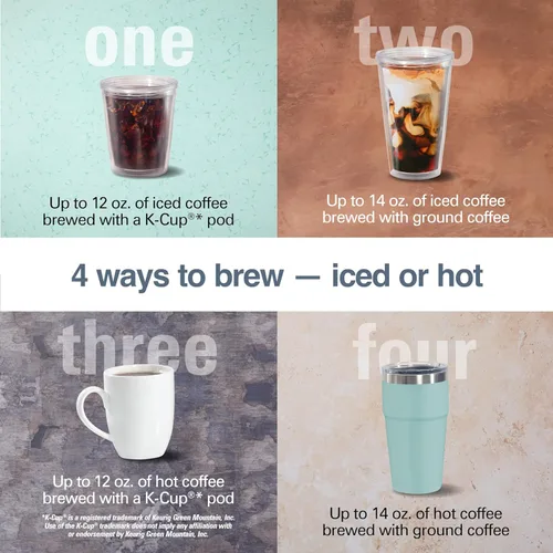 Miniatura 2 de Hamilton Beach FlexBrew Advanced 4 en 1 - Cafetera caliente y helada con depósito de agua extraíble de 45 onzas, paquetes de cápsulas y molidos