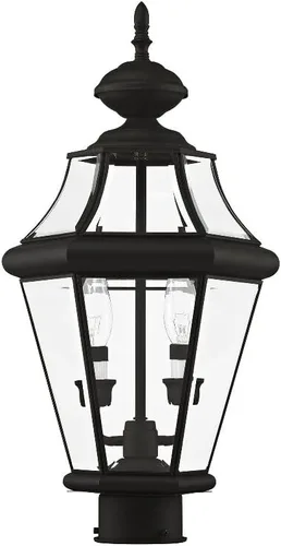 Miniatura 6 de Livex Lighting 2264-01 Georgetown - Cabezal de poste para exteriores con 2 luces, latón antiguo