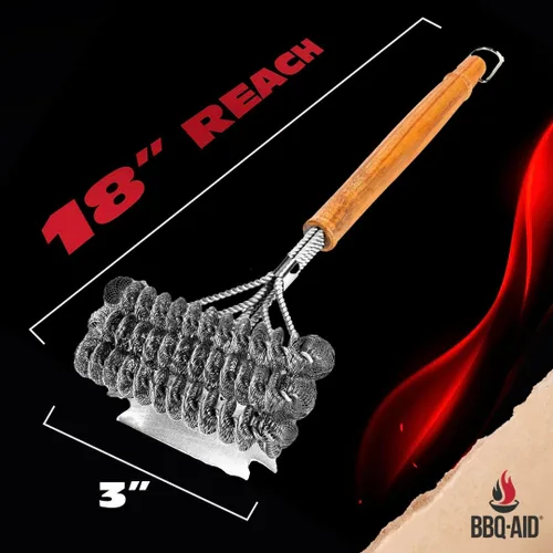 Miniatura 5 de BBQ-AID Cepillo de parrilla para parrilla al aire libre sin cerdas, cepillo de barbacoa de 18 pulgadas para kit de limpieza de parrilla, cepillo