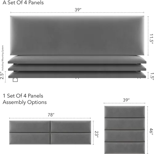 Miniatura 127 de Vant - Paneles tapizados para pared - Cabeceros montados en la pared tamaño King/Cal King - Cuero vintage blanco tórtola - Twin/King - Juego de 4