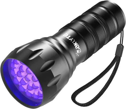 Linterna Waklyte de Luz Negra UV, linterna UV de 21 LED 395nm, potente linterna mini de luz negra, pequeña linterna portátil de luz negra para