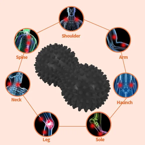 Miniatura 2 de Agatige Bola de lacrosse de masaje doble de cacahuete, bola de terapia con puntas para piernas, espalda, hombro, alivio muscular, masaje de tejido #5