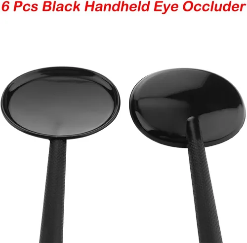 Miniatura 4 de 6 piezas de oclusor de ojo de mano negro, instrumento de optometría de óptica de visión de plástico para examen de gráfico ocular prueba de visión