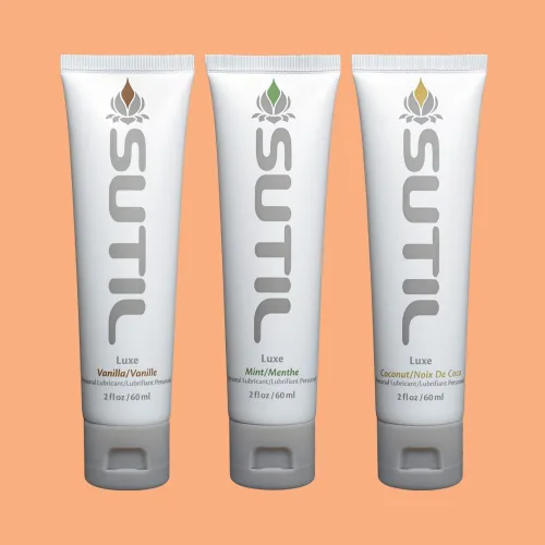 Miniatura 5 de SUTIL Lubricante personal a base de agua, sabor a coco, ligero, antiadherente, deslizamiento de larga duración con ácido hialurónico, sin glicerina