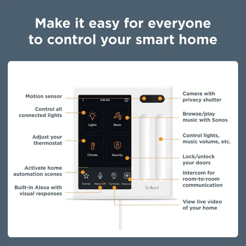 Miniatura 5 de Control Inteligente para el Hogar de Brilliant (Panel Enchufable) — Alexa Incorporada y Compatible con Ring, Sonos, Hue, Google Nest, Wemo