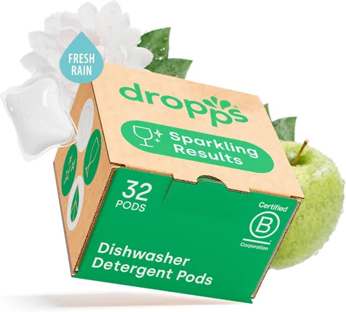 Miniatura 15 de Dropps UltraWash Plus Cápsulas de detergente para lavavajillas, limón cítrico (64 unidades) - Triple potencia de acción Ayuda de enjuague
