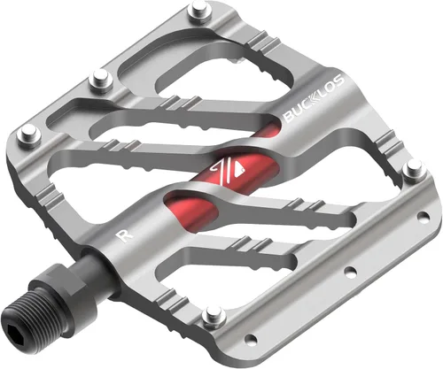 Miniatura 20 de BUCKLOS Pedales planos MTB para bicicleta de montaña, pedales de bicicleta de carretera CNC para adultos con 3 rodamientos, pedal de plataforma