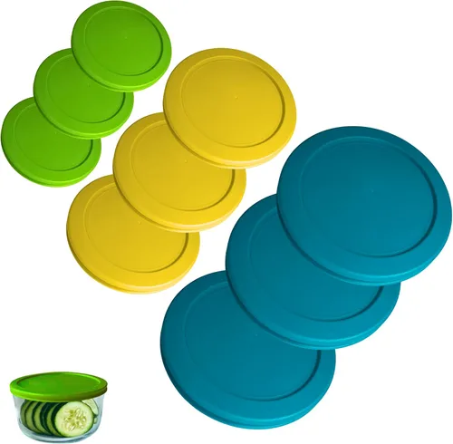 Miniatura 11 de Tapas/Cubiertas de repuesto naranja, azul, rojo de 2, 4 y 7 tazas para cuencos de almacenamiento Pyrex, Anchor Hocking y KlareWare *Solo tapas