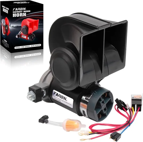 Miniatura 15 de FARBIN - Bocina de aire mini de 12 V, 150 db, súper fuerte, claxon compacto para automóvil con compresor y arnés de cableado para cualquier vehículo