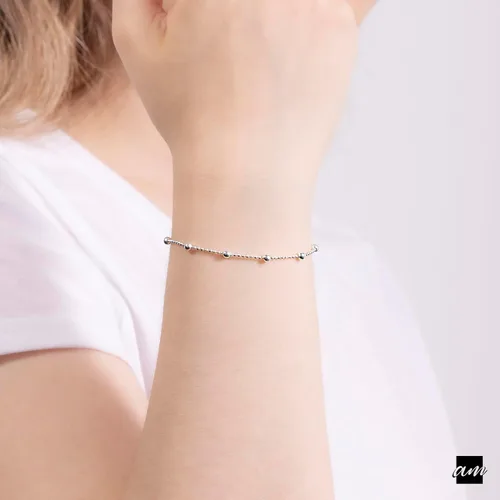 Miniatura 2 de Amberta Pulsera de plata de ley 925 de 0.126 in 0.043 in, tamaño 7,5 x 8 pulgadas