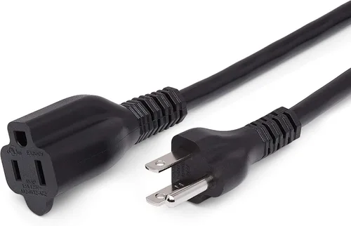 Miniatura 3 de Amazon Basics Cable de extensión, 13 amperios, 125 V, 20 pies, color negro, paquete de 2