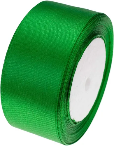 Atrbb Cinta de satén de 25 yardas, 1-1/2 pulgadas de ancho, perfecta para bodas, lazos hechos a mano y envoltura de regalos, verde