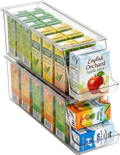 Miniatura 5 de Dispensador de latas de soda extra largo y ampliado con tapa para refrigerador, organizador apilable de bebidas para nevera, despensa, capacidad