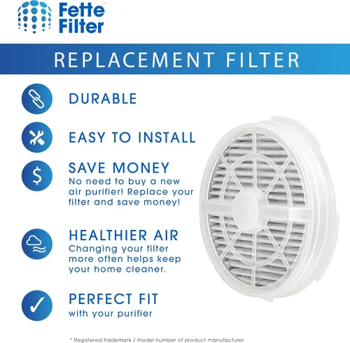 Miniatura 4 de Fette Filter - Paquete de 4 filtros de repuesto True HEPA con carbón activado compatibles con Fridababy, Meleden, RIGOGLIOSO GL-2103 purificadores
