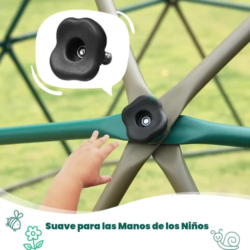Miniatura 2 de Hapfan Juego de Columpio de Cúpula de Escalada de 10 pies con Columpio de Platillo, Gimnasio de la Selva para Niños al Aire Libre en el Patio