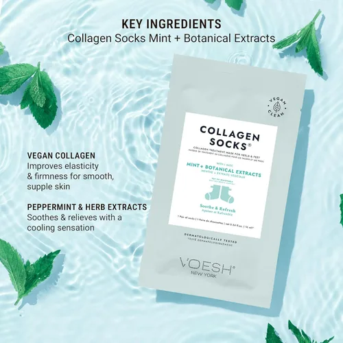 Miniatura 3 de VOESH Calcetines de colágeno, calcetines de colágeno para pies secos, paquete de 4, aceite de menta, reparación de talón agrietado, calcetines