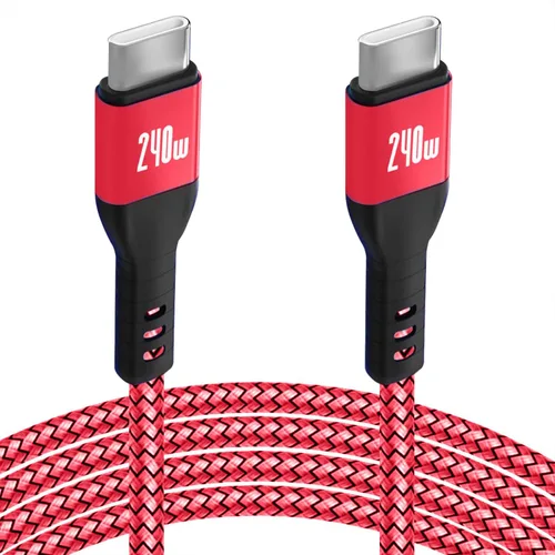 Miniatura 9 de Cable de carga súper rápida USB C a USB C de 20 pies y 240 W, cable de carga trenzado de nailon tipo C a tipo C compatible con iPhone 15, iPad Air