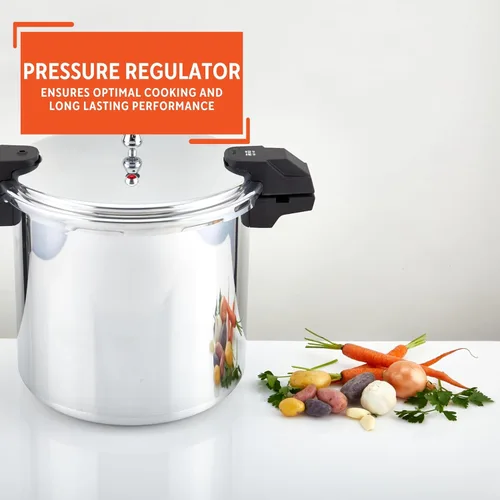 Miniatura 5 de IMUSA USA A417-80808 Olla a presión de 22 qt Jumbo para estufa con regulador y asas laterales, plateado