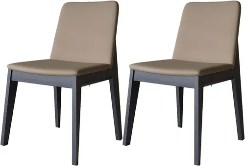 Miniatura 25 de Sillas de comedor tapizadas gruesas, sillas de cocina modernas de madera sólida, sillas de comedor tapizadas de cuero con marco minimalista, muebles