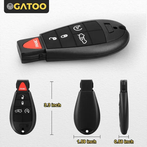 Miniatura 5 de 2 × Repuestos de Llavero de Control Remoto de Entrada sin Llave para 2008 2009 2010 2011 2012 2013 2014 Grand Cherokee Charger Durango Challenger