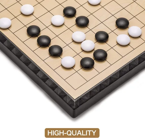 Miniatura 2 de AMEROUS Juego magnético Go de 11 pulgadas (19 x 19), juego de mesa plegable de viaje con piedras magnéticas de plástico y reglas de juego Go