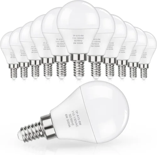 Miniatura 8 de MAXvolador Bombillas LED E12 equivalentes a 60 W, color blanco neutro 4000 K, bombillas de candelabro de base pequeña CRI de 600 lúmenes, 6 W