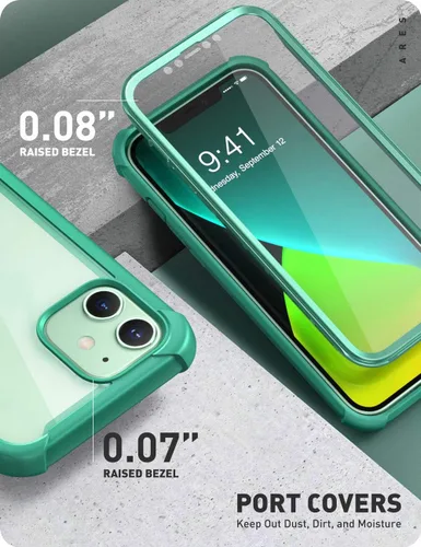 Miniatura 7 de i-Blason Ares - Funda para iPhone 12, iPhone 12 Pro de 6.1 pulgadas (versión 2020), funda transparente resistente de doble capa con protector