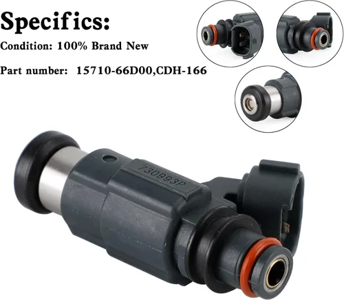 Miniatura 7 de 1 inyectores de combustible aptos para Suzuki DF60 - DF70 1998-2009, inyector de combustible reemplaza a 15710-66D00, CDH-166
