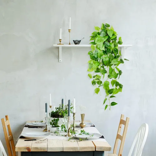 Miniatura 4 de LOYWREE Plantas Artificiales de 35.4 Pulgadas en Maceta Negra Plantas Colgantes Falsas Realistas en Maceta con Hiedra Artificial y Pothos - Ideal