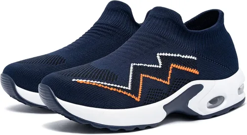 Miniatura 9 de LARNMERN Zapatos deportivos de punta de acero para mujer, zapatos de trabajo con puntera de seguridad, con amortiguación de aire, zapatos casuales