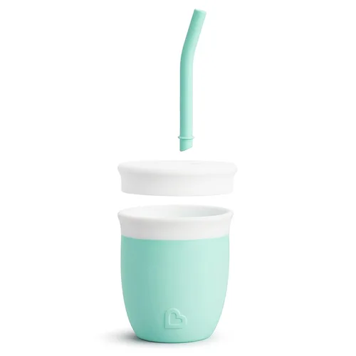 Miniatura 5 de Taza de pajita Munchkin con tapa removible, para bebés y niños pequeños de 6 meses en adelante, 4 onzas, silicona, menta