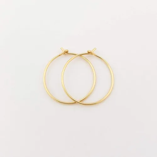 Miniatura 18 de Aretes de aro finos medianos de oro de 14 quilates para mujer, ligeros, minimalistas, para uso diario, de 1.5 pulgadas