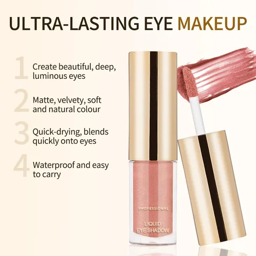 Miniatura 3 de Boobeen Sombra de ojos líquida mate, sombra de ojos líquida impermeable de larga duración, sombra de ojos crema mate de terciopelo, maquillaje