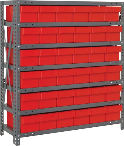 Miniatura 78 de Quantum QSBU-245BK Heavy Duty Shelving Unit with (7) Shelves and (24) QUS245 Black Bins for Garage Warehouse Storage Distribution 400 lb Load