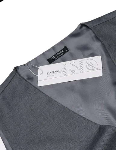 Miniatura 4 de COOFANDY Chaleco de traje de negocios para hombre chaleco ajustado para boda