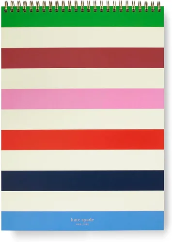 Kate Spade New York Cuaderno Grande de Rayado Universitario, Cuaderno de Espiral Superior con 160 Páginas, Bloc de Escritura de 11.75" x 8.5", Rayas