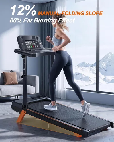 Miniatura 3 de 12% Incline Multifunctional Walking Pad with Height-Adjustable Handle Bar and Built-in Removable Desk, 8.0MPH/3.5HP Small Treadmill, 350LBS