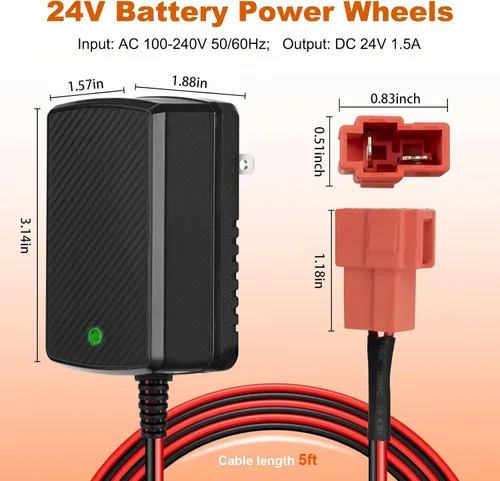 Miniatura 4 de Cargador de batería de 24 V para paseo en juguetes Cargador de batería de 24 voltios para paseo en coche juguete para ATV Mercedes Benz Truck Car