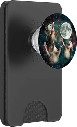 Miniatura 7 de Three Opposum Moon 3 Zarigüeya Luna muerta Extraño Meme maldito PopSockets PopGrip estándar