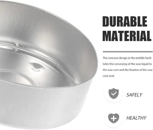 Miniatura 7 de EXCEART Portavelas de aluminio de 1.37 pulgadas, carcasa de metal ligero para hacer velas perfumadas, almacenamiento de dulces y suministros