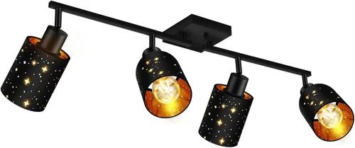 Miniatura 13 de Accesorios de iluminación de riel de techo para cocina, luces de pared negras de 2 luces, iluminación LED moderna con pantalla de vidrio, cabezal