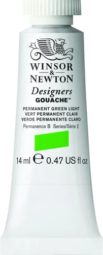 Tubos de pintura Winsor & Newton Designers Gouache Luz verde permanente