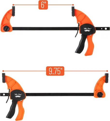 Miniatura 2 de Mr. Pen - Abrazaderas de barra para carpintería, 6", paquete de 2, naranja, abrazaderas de agarre rápido para carpintería