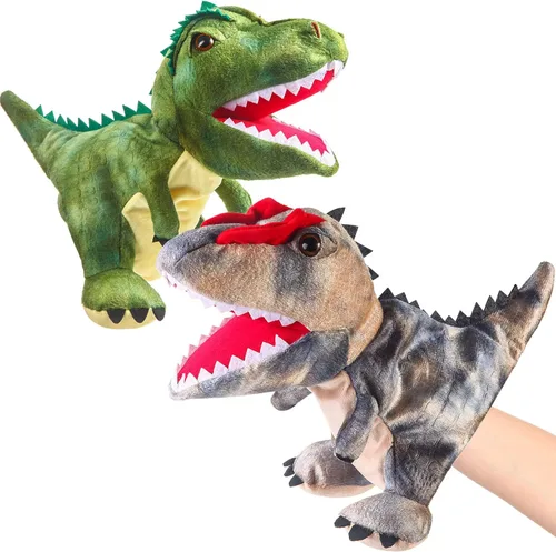Miniatura 12 de Marionetas de mano de animales de 11 pulgadas, tortuga marina de peluche, dinosaurios, juguetes de marionetas de mano, juguetes de juguete