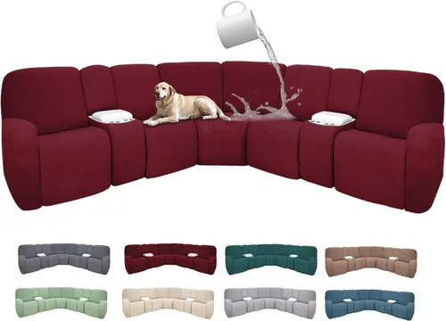 Miniatura 34 de Fundas de sofá reclinable seccional 100% impermeables para sofá reclinable en forma de L, funda de sofá modular de esquina en forma de L, fundas