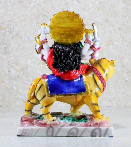 Miniatura 7 de Esplanade Maa Durga MATA Rani Murti - Estatua de ídolo para mandir del hogar, resina, 10 pulgadas, multicolor