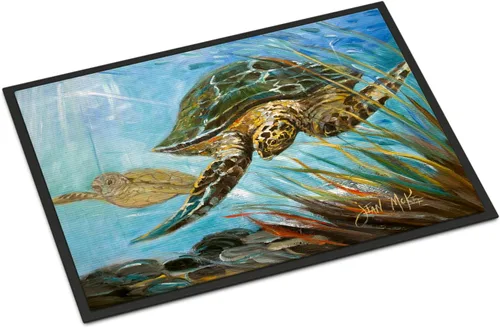 Miniatura 98 de Caroline's Treasures JMK1017JMAT - Tapete de caza de rana garza azul, 24 x 36 pulgadas, tapete para puerta delantera, interior y exterior