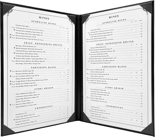 Miniatura 20 de Goodsmart Columbia Casebound - Fundas para menú de restaurante, paquete de 5, color negro, de piel sintética de alta calidad, 8.5 x 11 pulgadas, 1