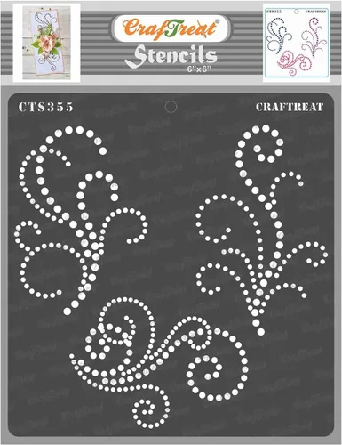 CrafTreat - Plantillas reutilizables con puntos florales para pintar sobre madera, lienzo, papel, tela, suelo, pared y azulejos, adorno con cuentas,