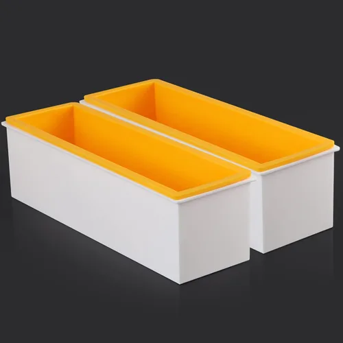 Molde de jabón para pan con caja de plástico, molde rectangular de silicona flexible de 42 onzas, herramienta de fabricación de remolinos para jabón